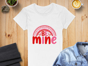 Be Mine Rainbow Heart Design Valentine's T-Shirts