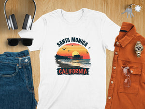 Vintage Santa Monica California Sunset Summer T-Shirt