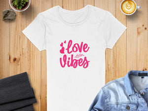 Vibrant Love Vibes Heart Design Stylish T-Shirts