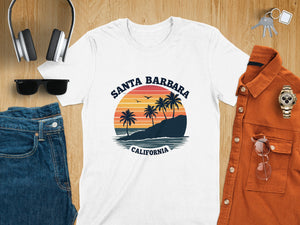 Santa Barbara California Sunset Graphic Summer T-Shirt