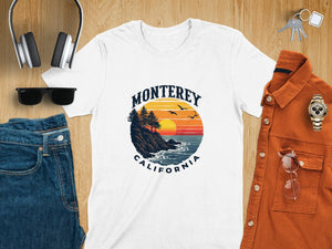 Scenic Monterey California Retro Graphic Summer T-Shirt