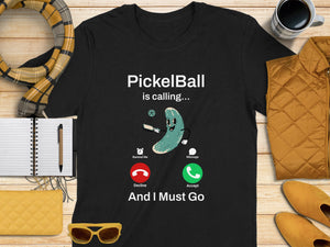 Fun Pickle Character Playing Pickleball Unisex T-Shirt