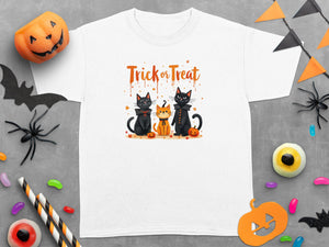 Trick or Treat Cute Halloween Cats Kids T-Shirts