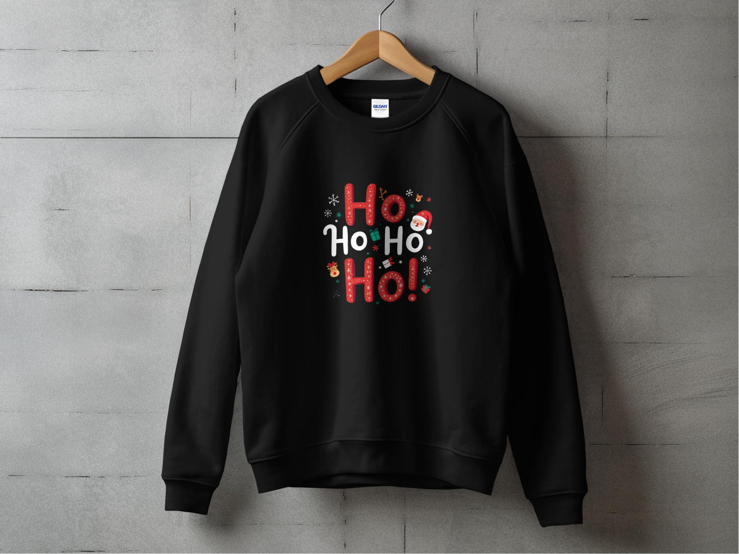 Festive Ho Ho Ho Santa Christmas Themed Sweatshirt