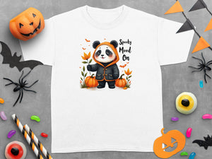 Spooky Mood On Halloween Panda Kids T-Shirts