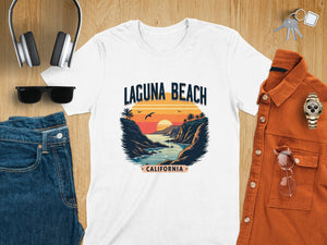 Laguna Beach California Sunset Vintage Graphic Summer T-Shirt