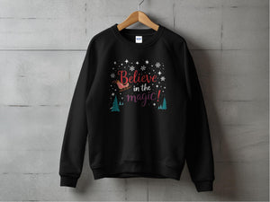 Believe in the Magic Sleigh Snowflakes Sweatshirt