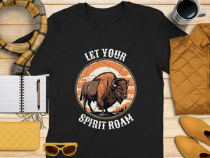 Retro Bison Art Design Graphic Men's Casual T-Shirts