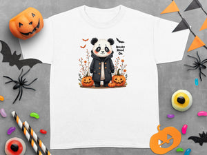 Halloween Panda Spooky Mood on Kids T-Shirts